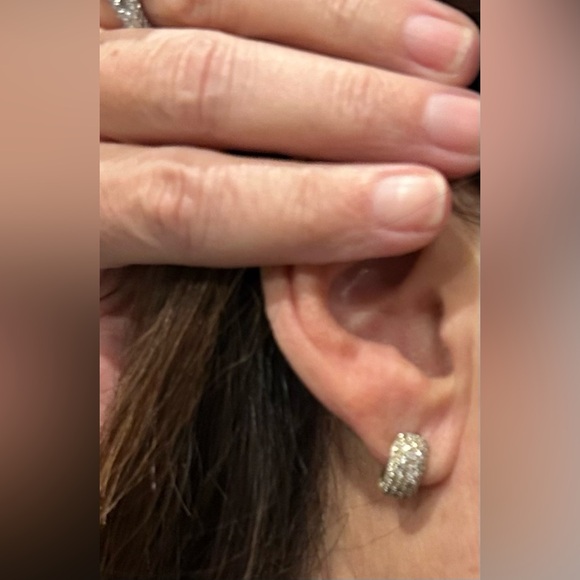 18 Karat Gold and Pave Diamond Huggie Earrings - Picture 13 of 13